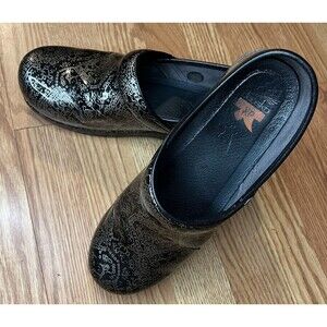 Dansko Shoes Women Size 40 US 9 Paisley  Print Black Silver XP 2.0
